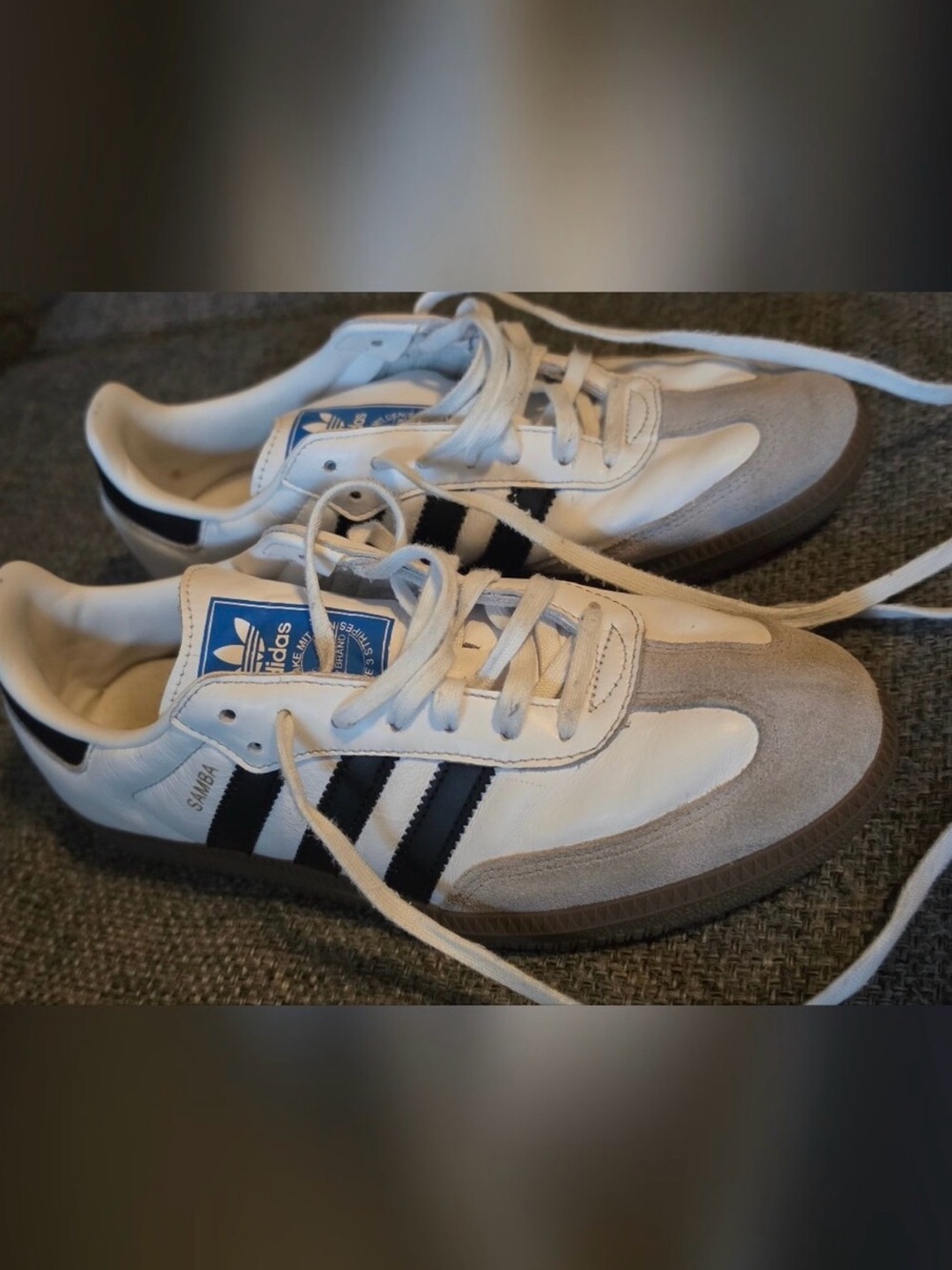 Adidas Sambas OG Black White 3 Stripe Sneakers Size 7 Tennis Shoes